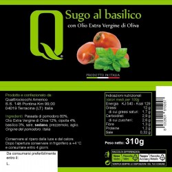 Basil sauce - Quattrociocchi - 310gr