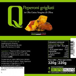 Grilled peppers in extra virgin olive oil - Quattrociocchi - 320gr