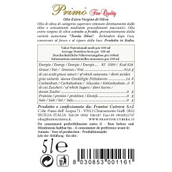 Extra Virgin Olive Oil Primo Fine Quality can - Cutrera - 5l