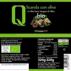 Escarole and Olives organic in extra virgin olive oil - Quattrociocchi - 320gr